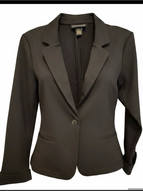 Kay Unger Jackets & Blazers - Kay Unger Black Single-Button Notch Lapel Blazer